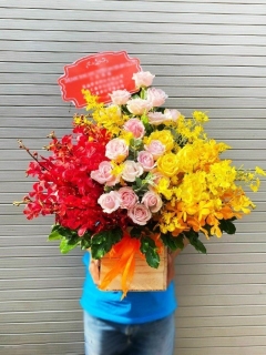 Giỏ Hoa Mix 3 Màu