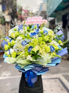 Bó Hoa Tông Xanh Sang Trọng