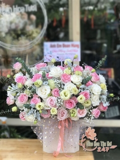 Giỏ Hoa Hồng Sang Trọng Tặng Khai Trương