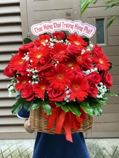 Giỏ Hồng Đỏ Sang Trọng