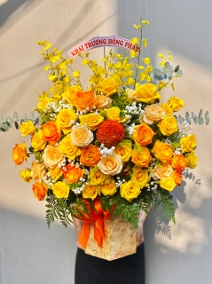 Giỏ Hoa Tông Vàng Tặng Khai Trương