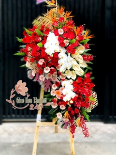 Kệ Hoa Khai Trương Tông Đỏ