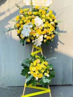 Kệ Hoa Chúc Mừng Khai Trương Tông Vàng