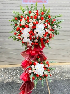 Kệ Hoa Chúc Mừng Khai Trương Công Ty Tông Đỏ