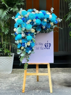 Kệ Hoa Chúc Mừng Tông Xanh Hiện Đại